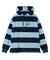 CONTRAST RIB STRIPED HOODED TOP