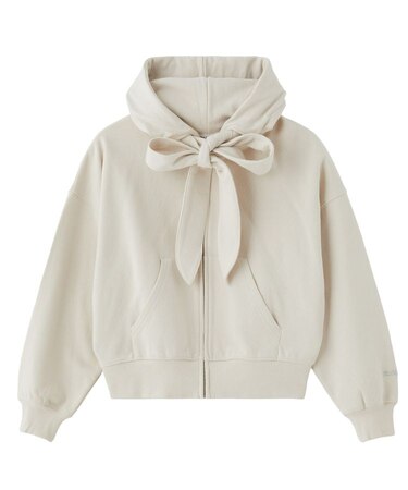 BIG RIBBON SWEAT ZIP HOODIE