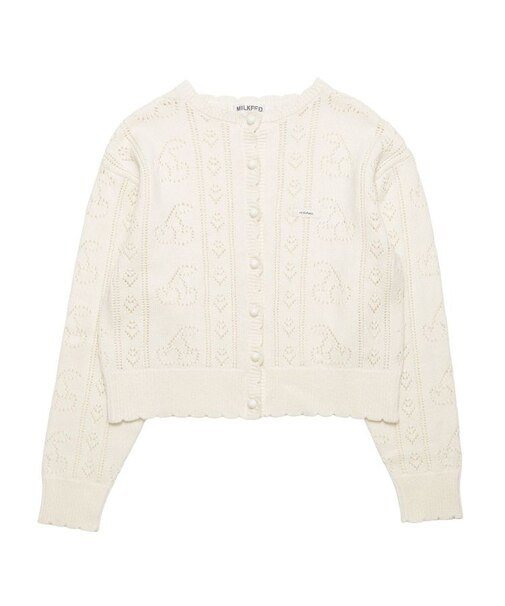 CHERRY OPEN KNIT CARDIGAN