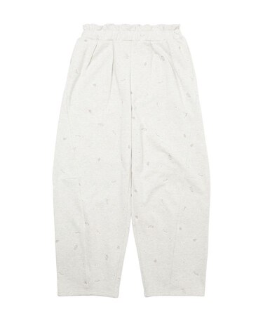 EMBROIDERED ROSE SWEAT WIDE PANTS