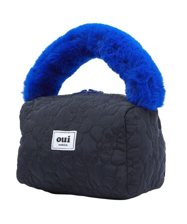 CHERRY QUILTED FUR HANDLE BAG