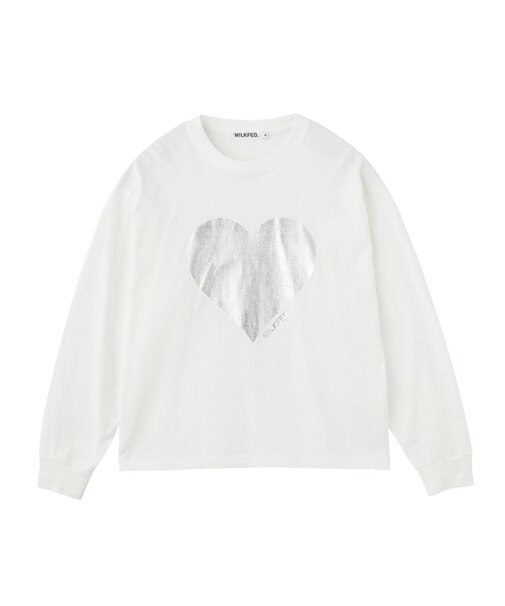 HEART FOIL PRINT L/S TEE
