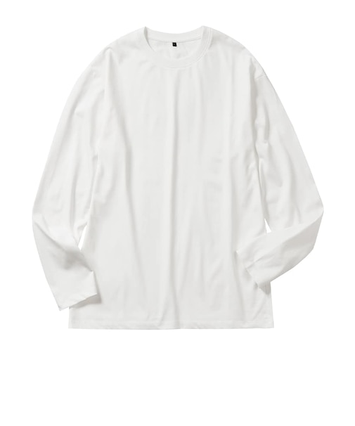スーピマシルケットコットン長袖Tシャツ