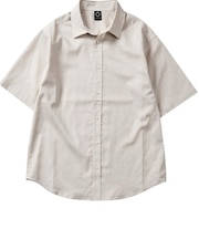 リネン×コットン半袖シャツ