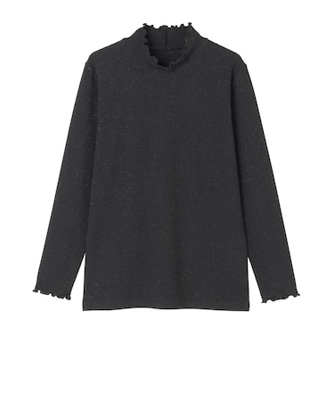 レディースリブメローハイネックTシャツ
