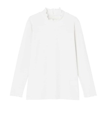 レディースリブメローハイネックTシャツ