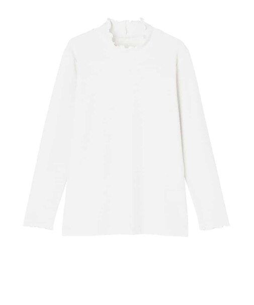 レディースリブメローハイネックTシャツ