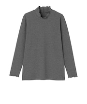 レディースリブメローハイネックTシャツ