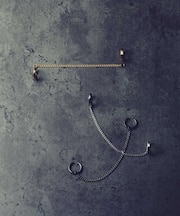 Cable Chain Charm Set Earcuff