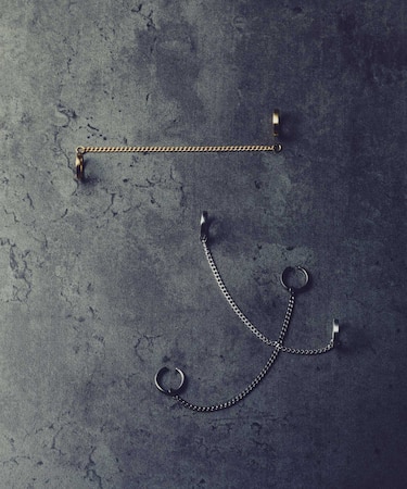 Cable Chain Charm Set Earcuff
