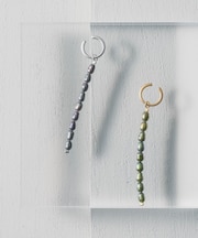 Color Pearl 2way Kahki-Graysh Perple Earring / Single
