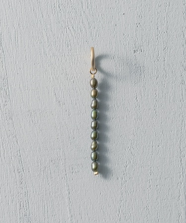 Color Pearl 2way Kahki-Graysh Perple Earring / Single