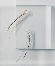 Color Pearl 3way Kahki-Graysh Perple Earring / Single