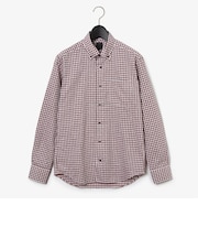 ダーバン D'URBAN リーフジャカードギンガムチェックシャツ