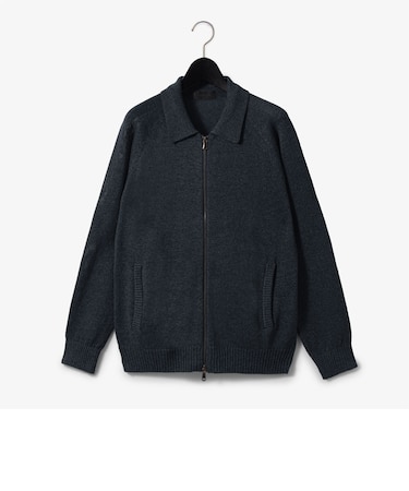 ダーバン D'URBAN 美濃和紙メランジジップニットカーディガン