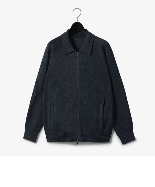 ダーバン D'URBAN 美濃和紙メランジジップニットカーディガン
