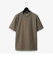 ダーバン D'URBAN 鹿の子幾何学クロスジャカードクルーネックTシャツ
