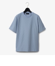 ダーバン D'URBAN 鹿の子幾何学クロスジャカードクルーネックTシャツ