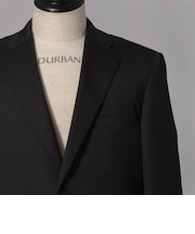 ダーバン D'URBAN r.a.s.o.ブラック無地スーツ(背抜き)(サイドベンツ)