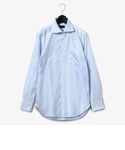 ダーバン D'URBAN サックスへリンボンドレスシャツ(ワイドカラー)