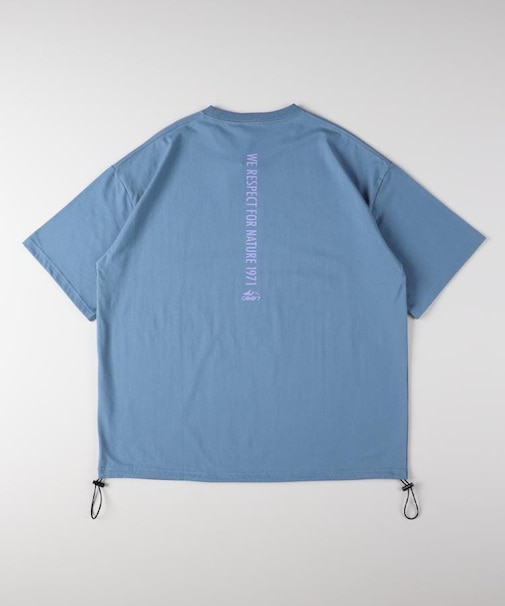 CAMP7(キャンプ7)バックストレートラインロゴプリントTシャツ