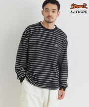 Le TIGRE(ルティグレ)【メンズ】ボーダーワンポイントロゴ長袖Tシャツ