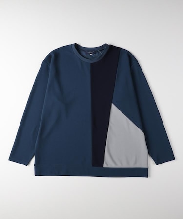 BACK NUMBER(バックナンバー)【メンズ】梨地切替ロングスリーブTシャツ