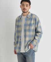BACK NUMBER(バックナンバー)【メンズ】オンブレチェック長袖シャツ