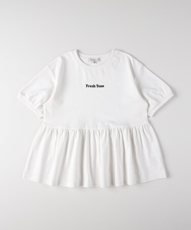 VIVIAN BLUE(ヴィヴィアンブルー)ワンポイント刺繍ペプラムTシャツ