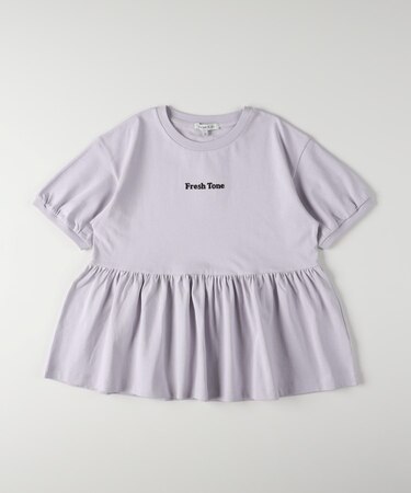 VIVIAN BLUE(ヴィヴィアンブルー)ワンポイント刺繍ペプラムTシャツ