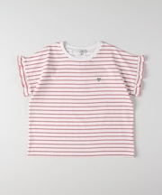 VIVIAN BLUE(ヴィヴィアンブルー)ボーダープリントフリルＴシャツ