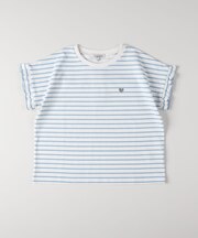 VIVIAN BLUE(ヴィヴィアンブルー)ボーダープリントフリルＴシャツ