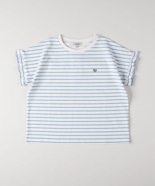 VIVIAN BLUE(ヴィヴィアンブルー)ボーダープリントフリルＴシャツ