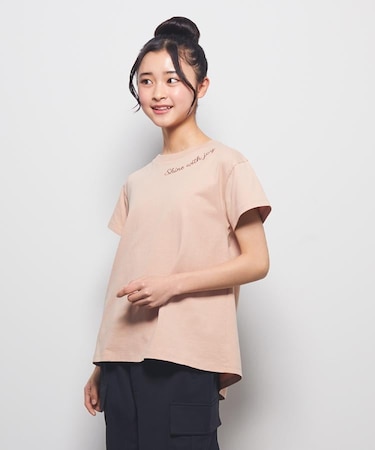 VIVIAN BLUE(ヴィヴィアンブルー)ネックプリントバックタックTシャツ
