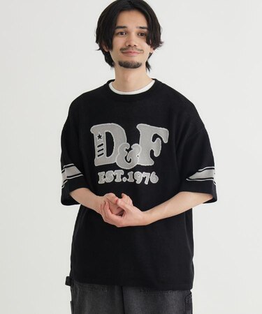 Refurbish(リファービッシュ)グラフィックロゴジャガードニットTシャツ