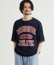 Refurbish(リファービッシュ)グラフィックロゴジャガードニットＴシャツ