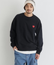 Refurbish(リファービッシュ)【メンズ】ワンポイントロゴ刺繍クルーネックプルオーバー
