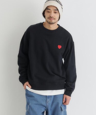 Refurbish(リファービッシュ)【メンズ】ワンポイントロゴ刺繍クルーネックプルオーバー