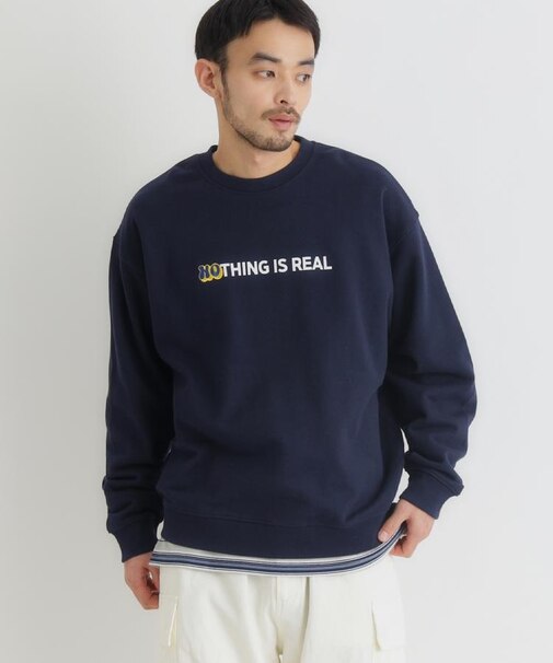 Refurbish(リファービッシュ)【メンズ】ワンポイントロゴ刺繍クルーネックプルオーバー