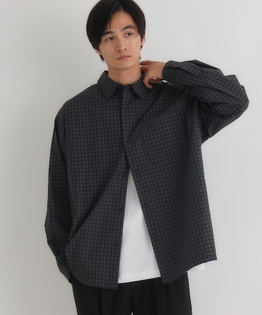 BACK NUMBER(バックナンバー)【メンズ】【店舗で人気】ブロードチェックビッグシャツ(さらっと羽織れる/1枚で決まる)