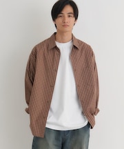 BACK NUMBER(バックナンバー)【メンズ】【店舗で人気】ブロードチェックビッグシャツ(さらっと羽織れる/1枚で決まる)