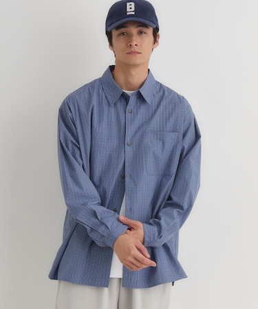 BACK NUMBER(バックナンバー)【メンズ】【店舗で人気】ブロードチェックビッグシャツ(さらっと羽織れる/1枚で決まる)