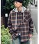 BACK NUMBER(バックナンバー)【メンズ】【店舗で人気】【ユニセックス】フード付きオーバーサイズチェックネルシャツ(大人カジュアル)