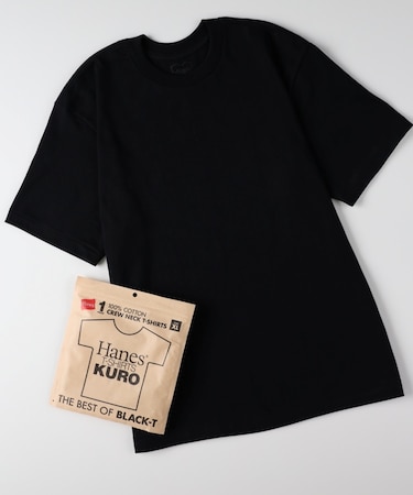 HANES(ヘインズ)【メンズ】【XXLサイズ】KURO クルーネック半袖Tシャツ