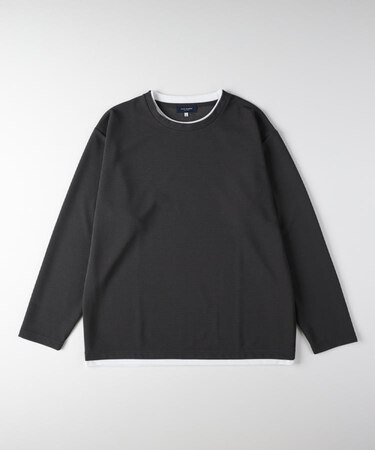 BACK NUMBER(バックナンバー)【メンズ】リップルフェイクレイヤードロングスリーブTシャツ