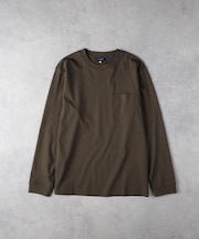 BACK NUMBER(バックナンバー)【メンズ】【店舗で人気】【さらっと心地良い】シルケット加工胸ポケットロングスリーブTシャツ(遮熱・接触冷感)
