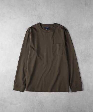 《遮熱/接触冷感/さらっと心地良い》シルケット加工胸ポケットロングスリーブTシャツ