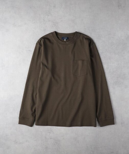 《遮熱/接触冷感/さらっと心地良い》シルケット加工胸ポケットロングスリーブTシャツ