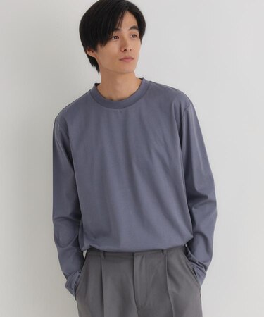 BACK NUMBER(バックナンバー)【メンズ】【店舗で人気】【さらっと心地良い】シルケット加工ロングスリーブTシャツ(遮熱・接触冷感)