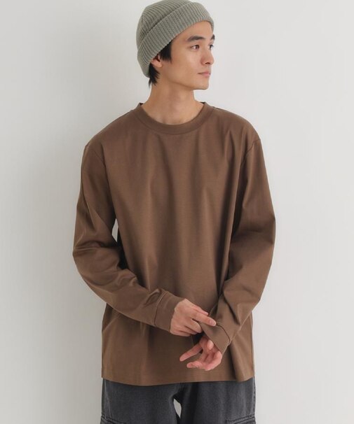 BACK NUMBER(バックナンバー)【メンズ】【店舗で人気】【さらっと心地良い】シルケット加工ロングスリーブTシャツ(遮熱・接触冷感)